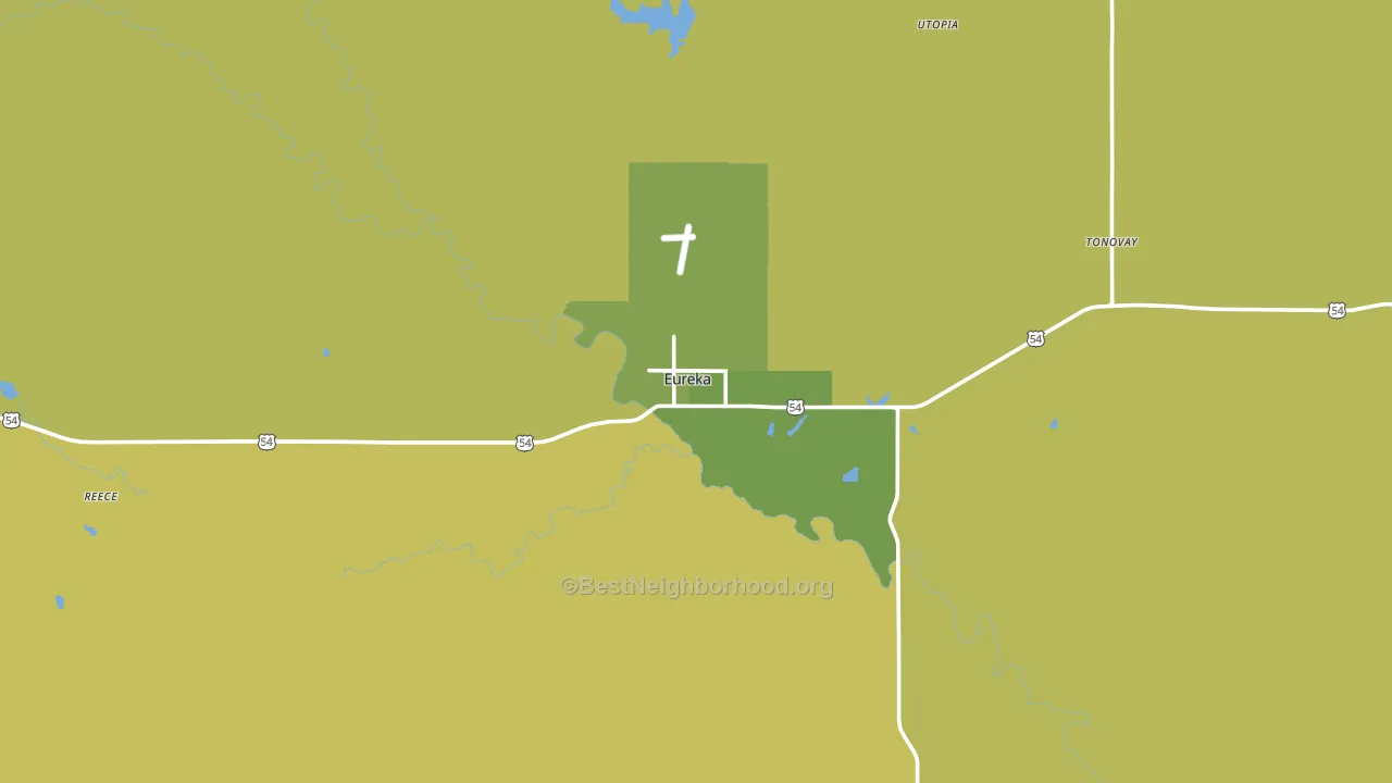 Eureka, KS block-group voter-turnout map