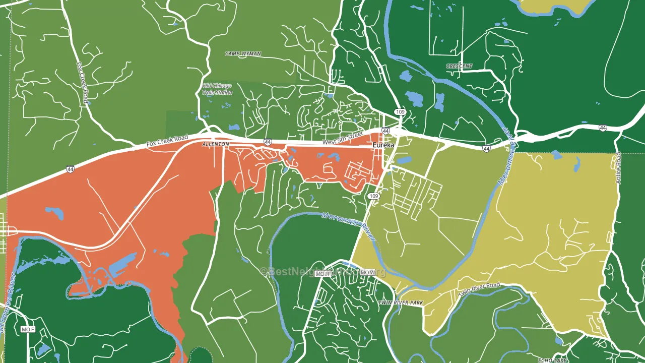 Eureka, MO block-group voter-turnout map
