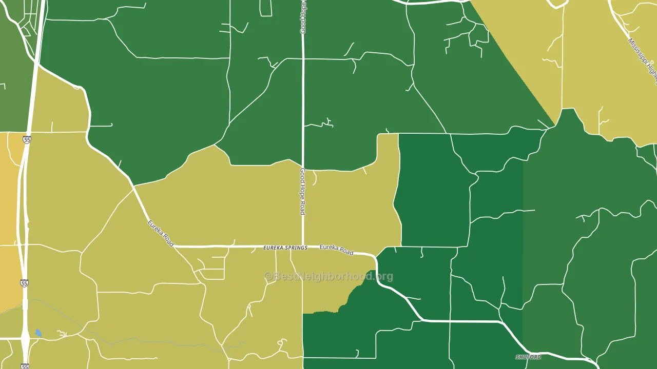 Eureka Springs, MS block-group voter-turnout map