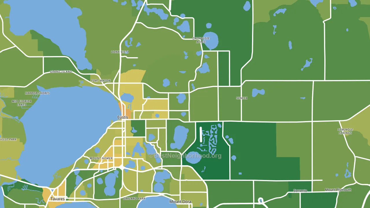 Eustis, FL block-group voter-turnout map
