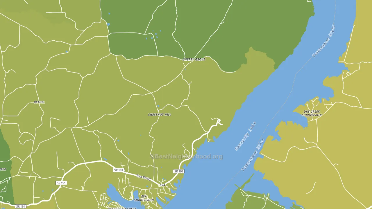 Eva, TN block-group voter-turnout map