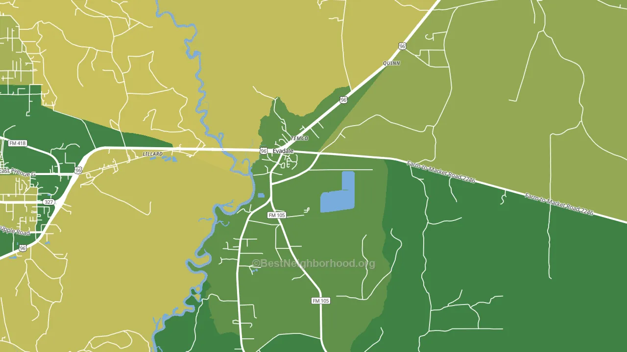 Evadale, TX block-group voter-turnout map