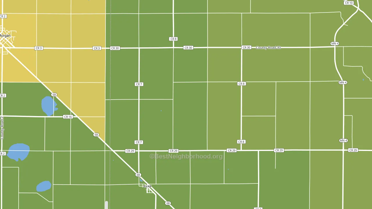 Evan, MN block-group voter-turnout map