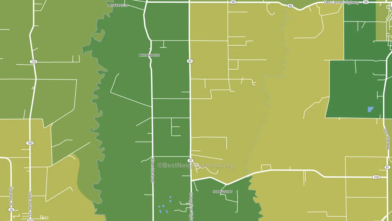 Evangeline, LA block-group voter-turnout map
