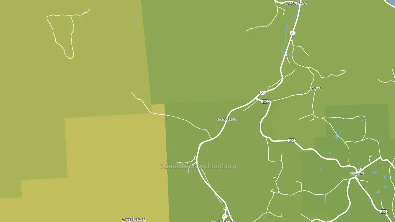 Evans Falls, PA block-group voter-turnout map