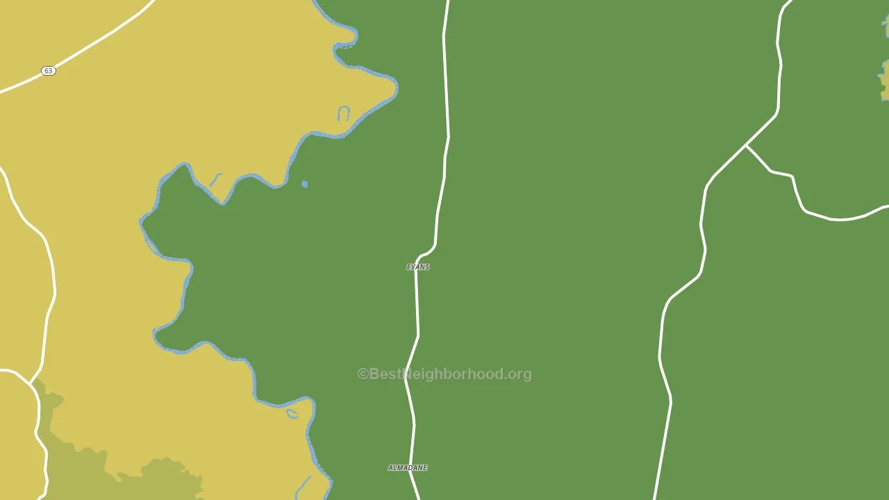 Evans, LA block-group voter-turnout map