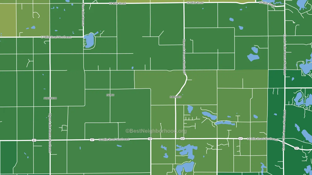 Evans, MI block-group voter-turnout map