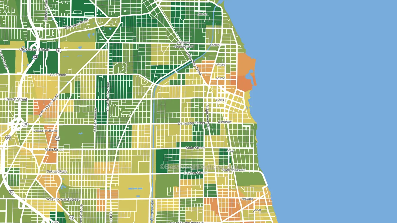 Evanston, IL block-group voter-turnout map