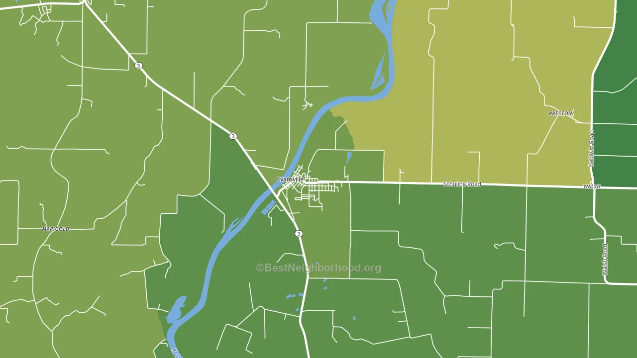 Evansville, IL block-group voter-turnout map