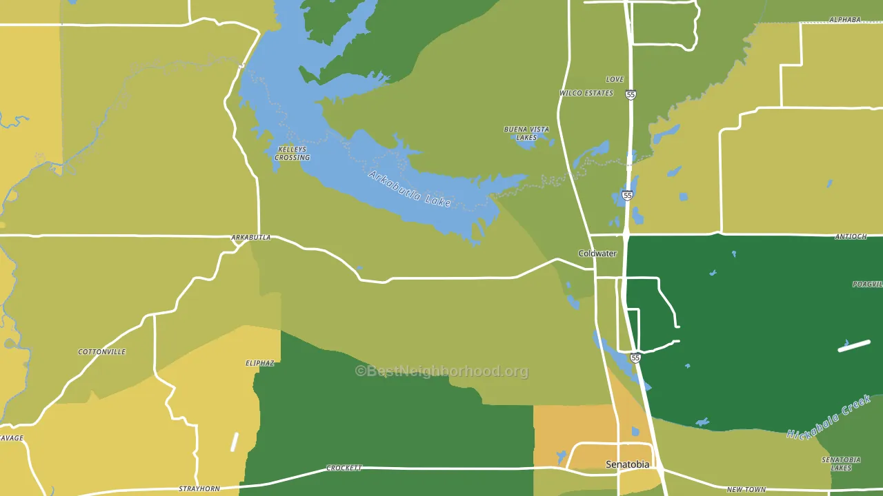 Evansville, MS block-group voter-turnout map