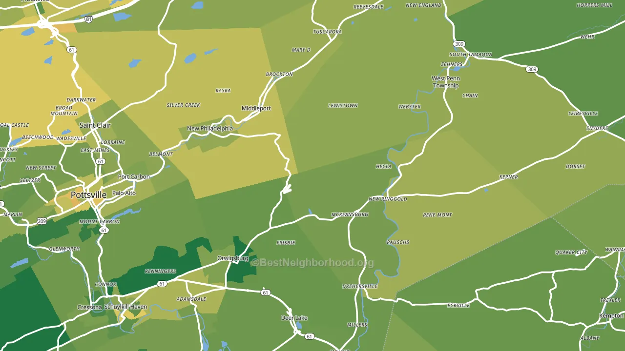 Evansville, PA block-group voter-turnout map