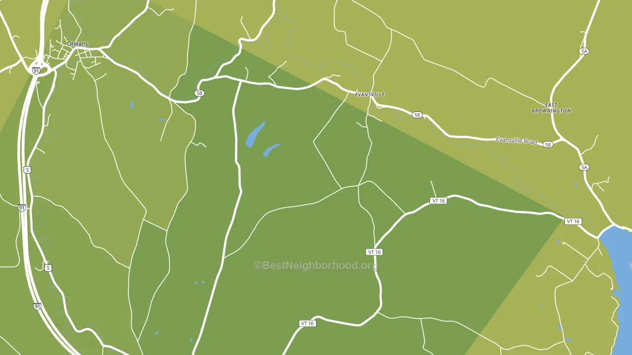 Evansville, VT block-group voter-turnout map