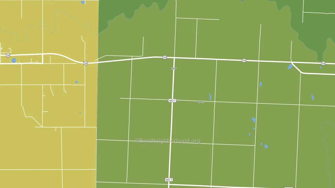 Eve, MO block-group voter-turnout map