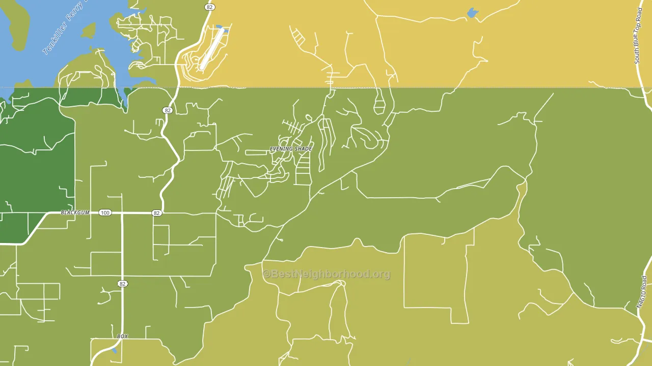 Evening Shade, OK block-group voter-turnout map