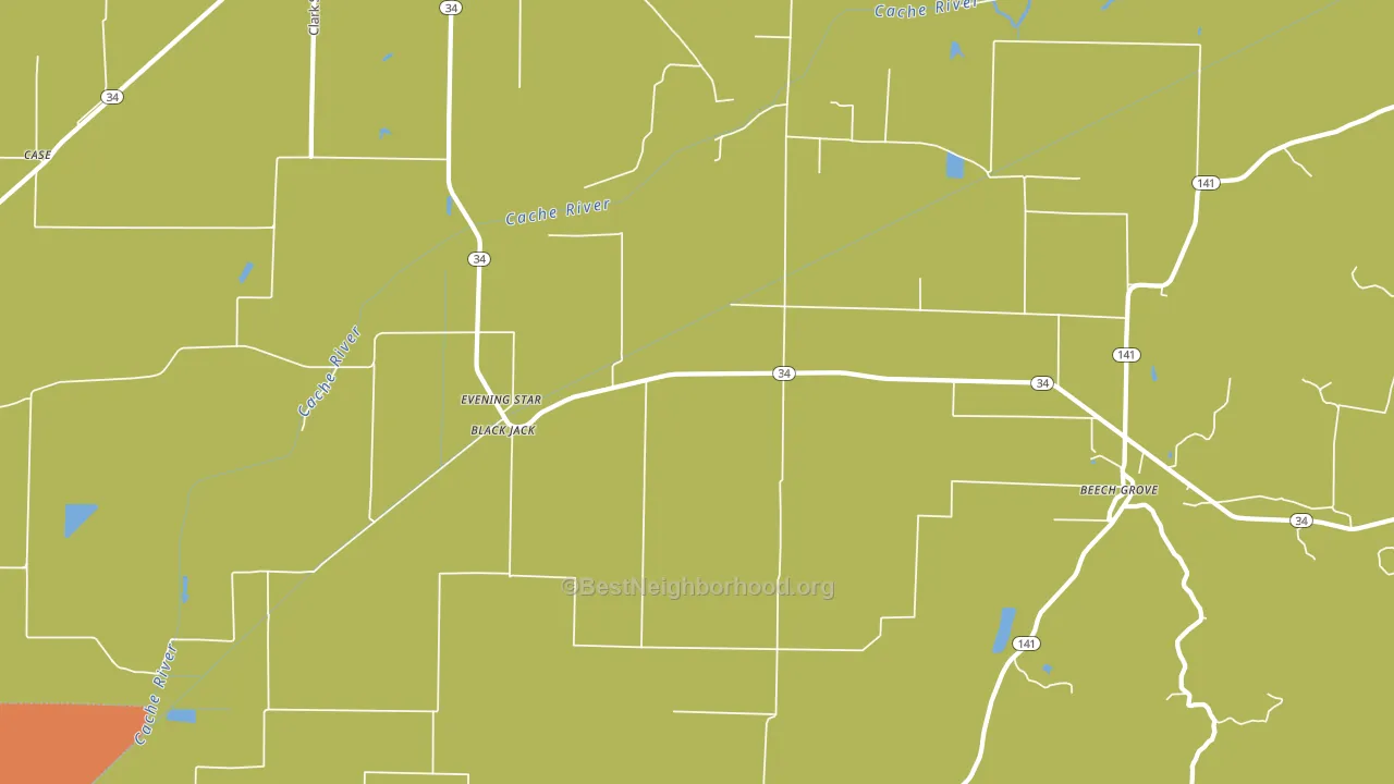 Evening Star, AR block-group voter-turnout map