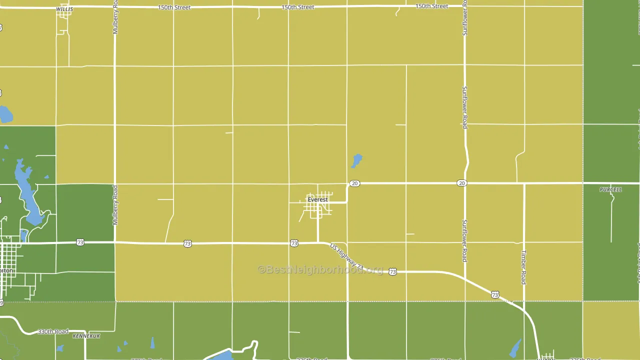 Everest, KS block-group voter-turnout map