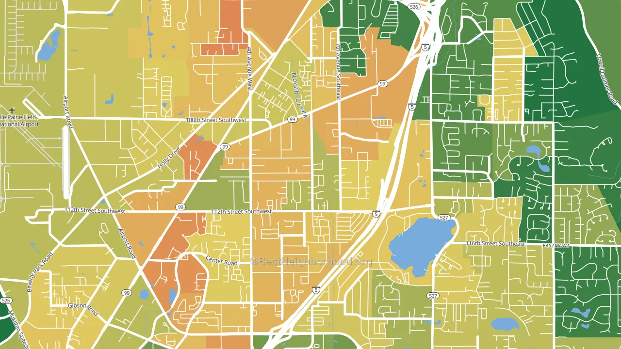 Everett Mall South, Everett, WA block-group voter-turnout map