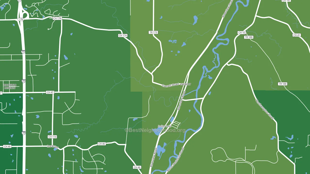 Everett, OH block-group voter-turnout map