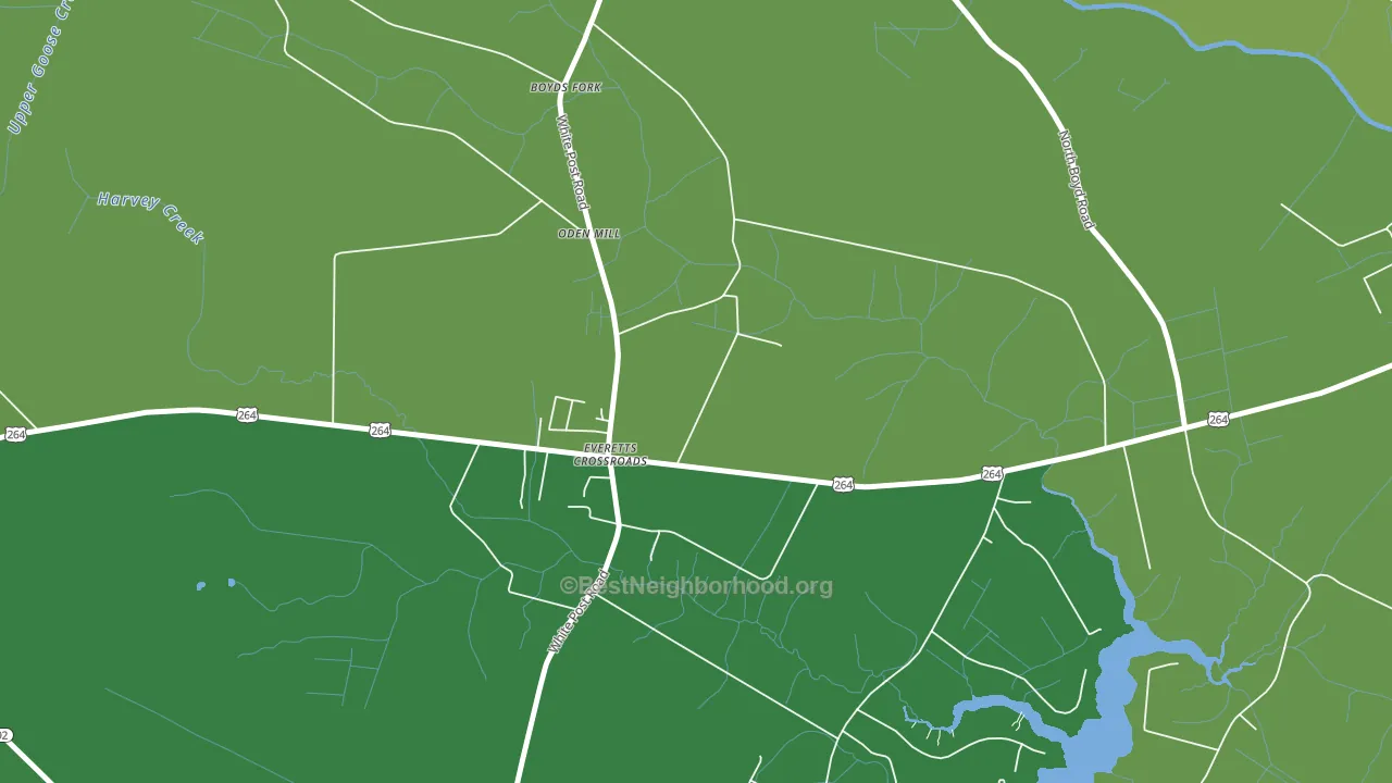 Everetts Crossroads, NC block-group voter-turnout map