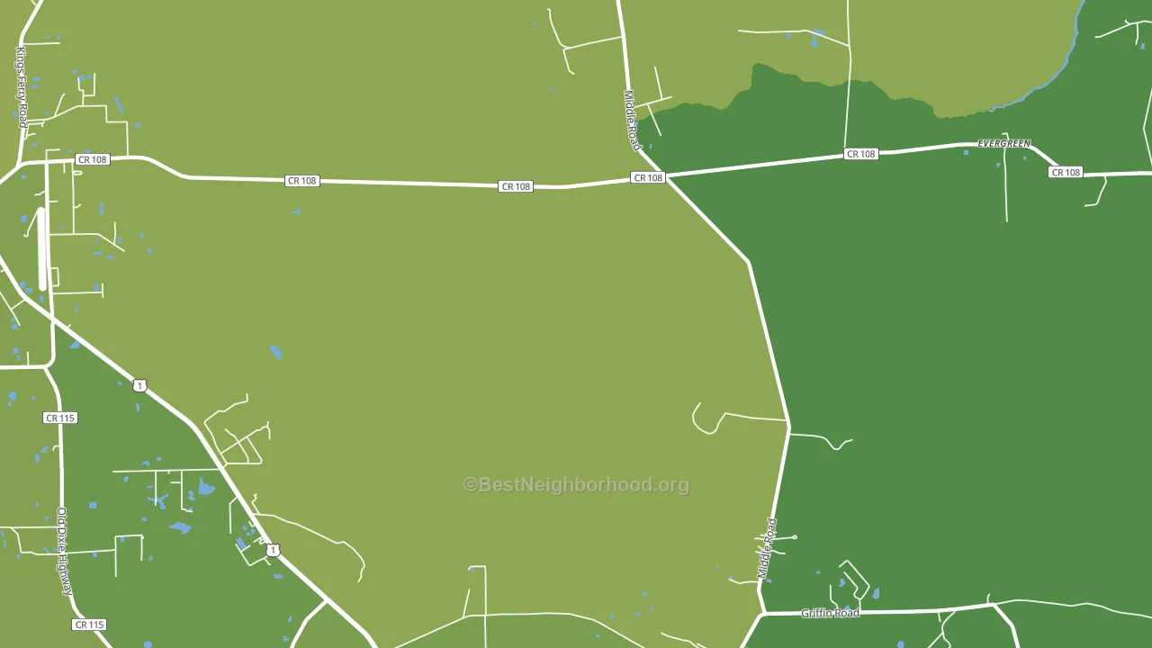 Evergreen, FL block-group voter-turnout map