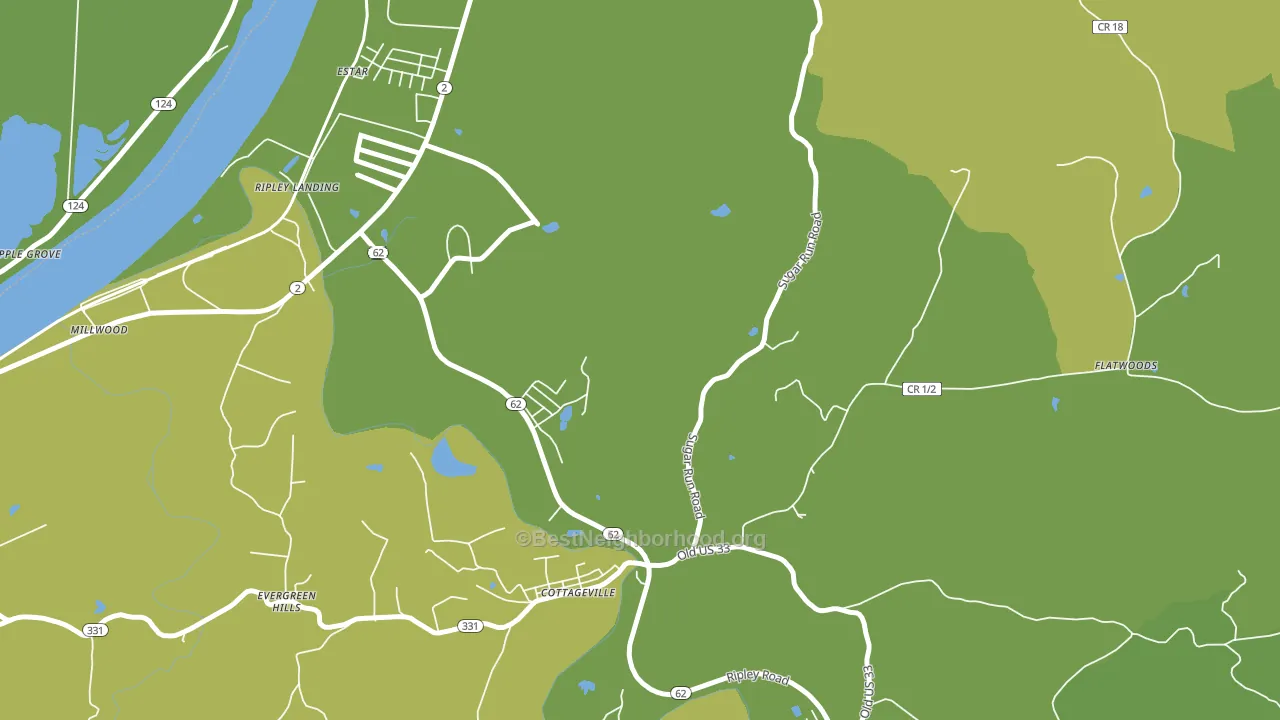 Evergreen Hills, WV block-group voter-turnout map