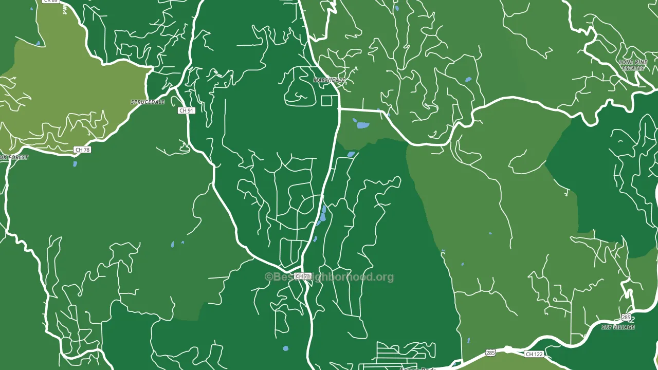 Evergreen Meadows, Evergreen, CO block-group voter-turnout map