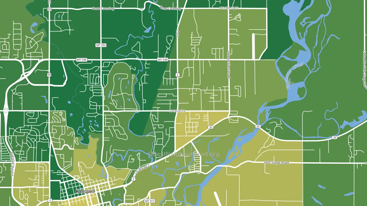 Evergreen, MT block-group voter-turnout map
