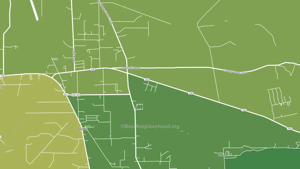 Evergreen, TX block-group voter-turnout map