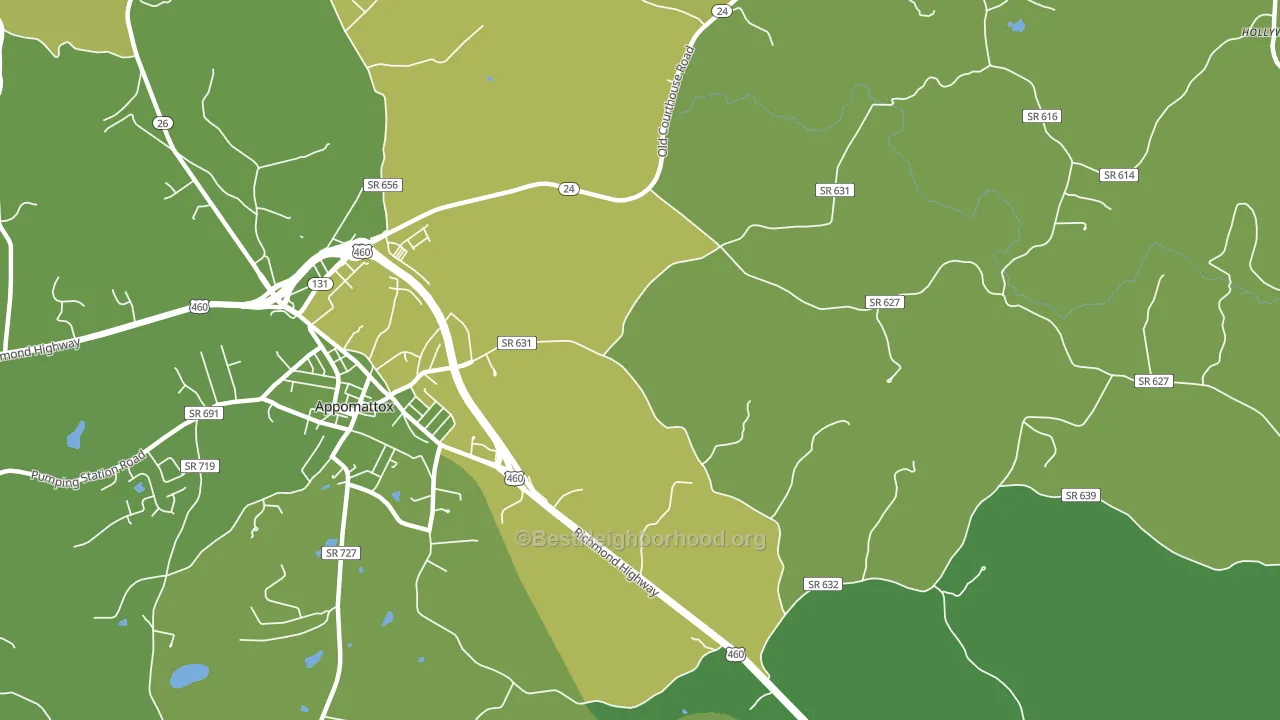 Evergreen, VA block-group voter-turnout map