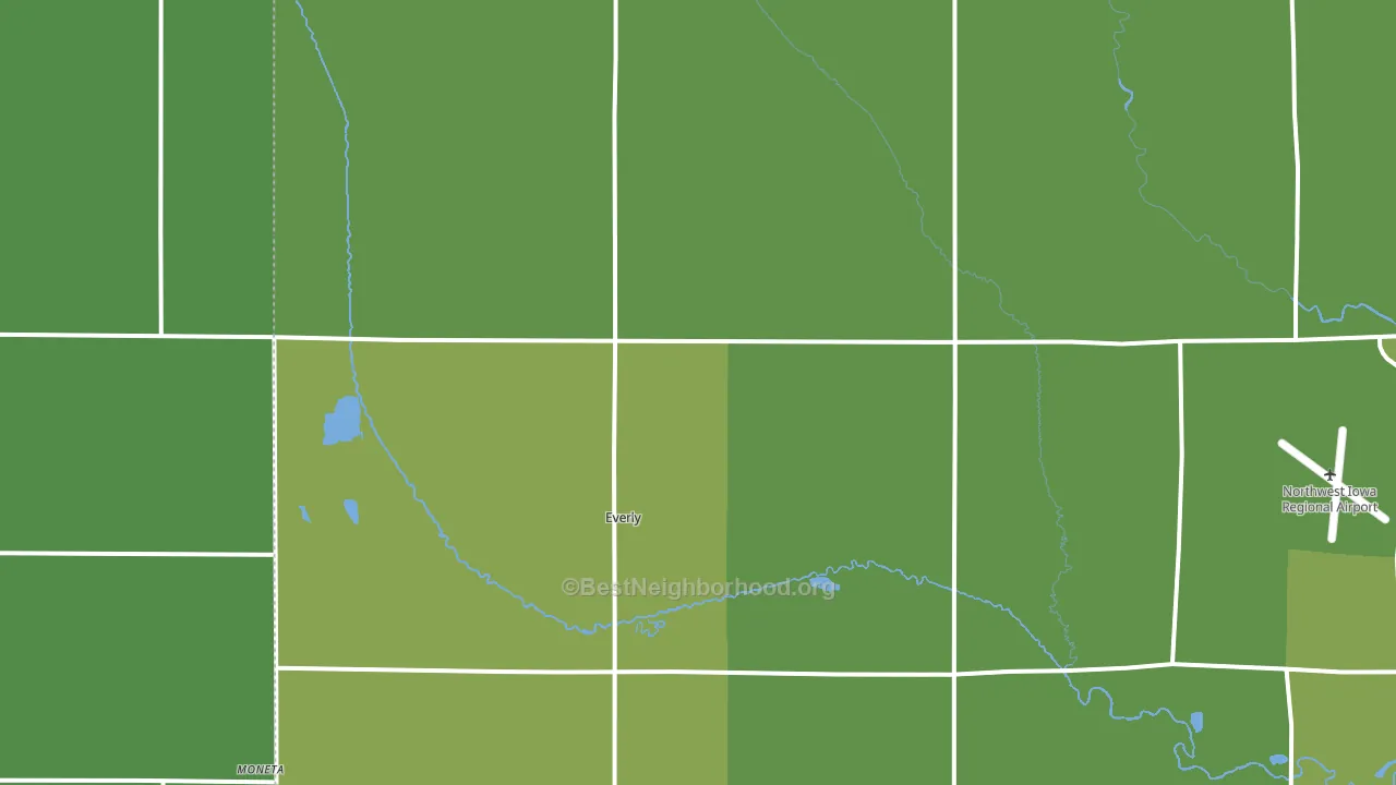 Everly, IA block-group voter-turnout map