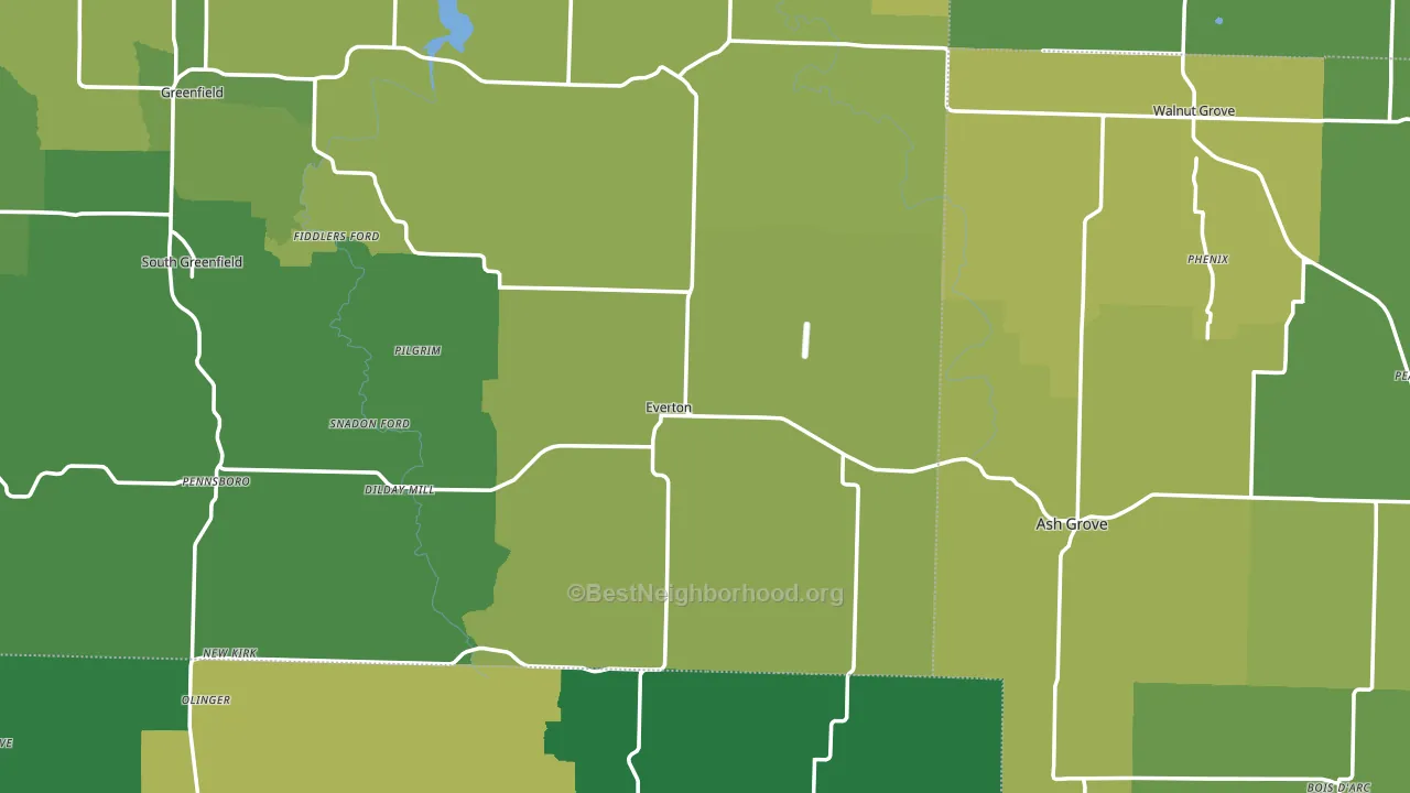 Everton, MO block-group voter-turnout map