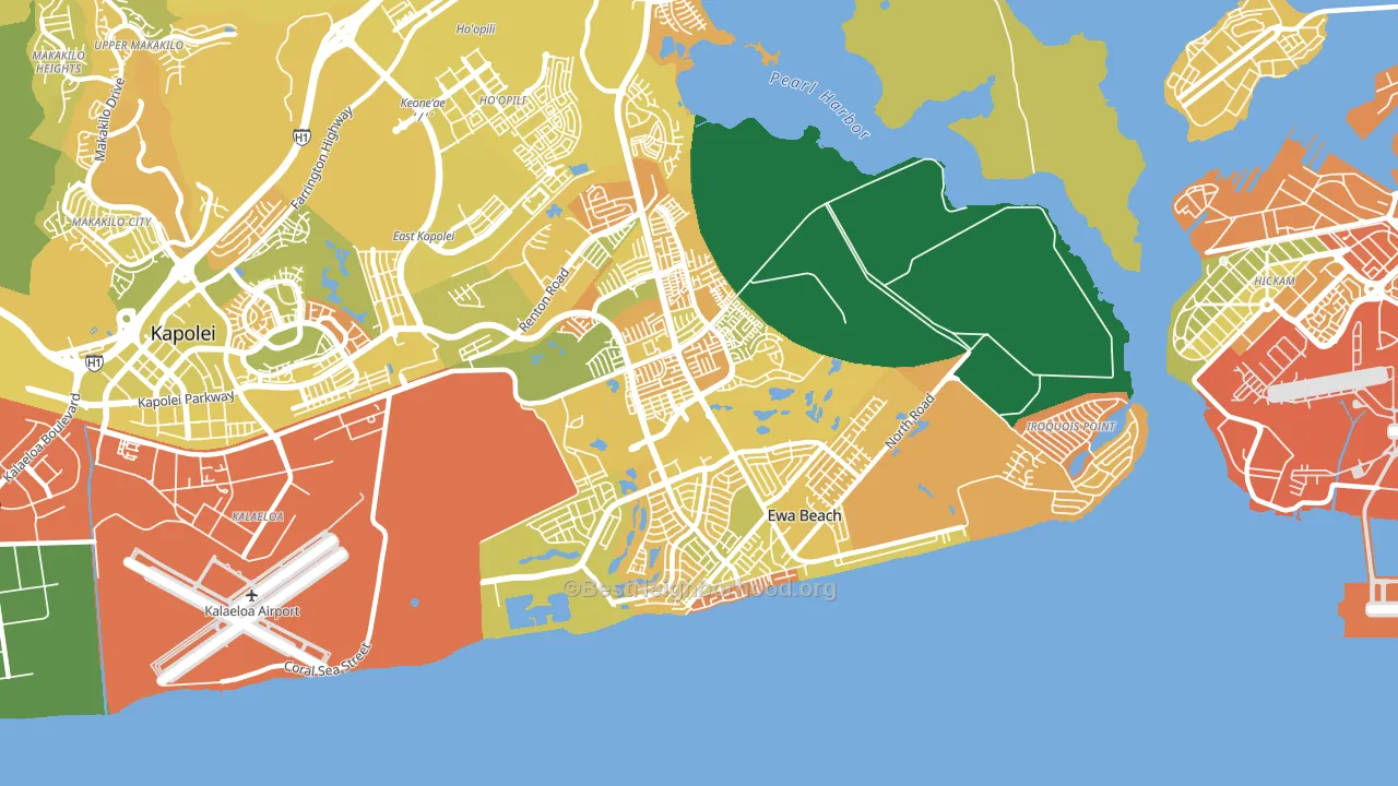 Ewa Beach, HI block-group voter-turnout map