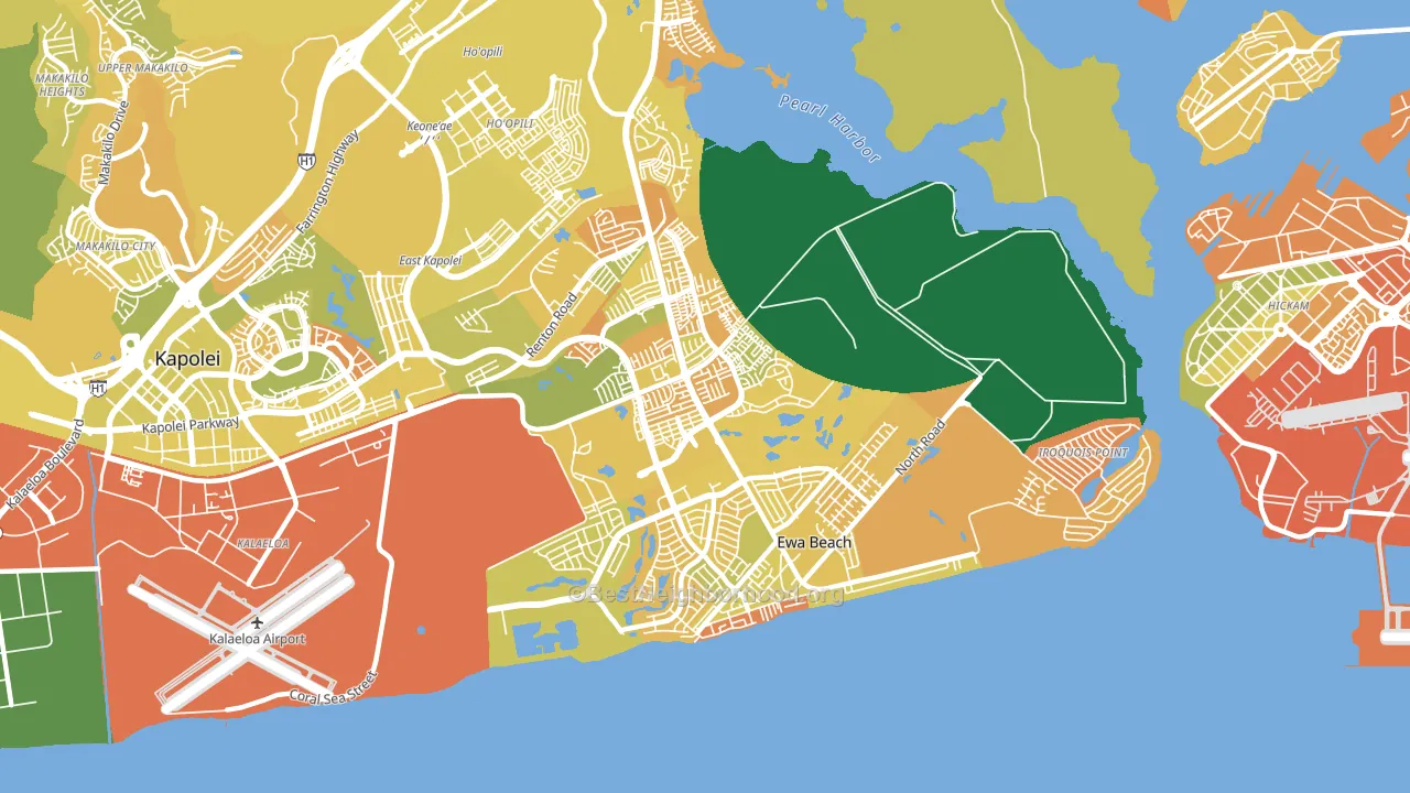 Ewa, Ewa Beach, HI block-group voter-turnout map