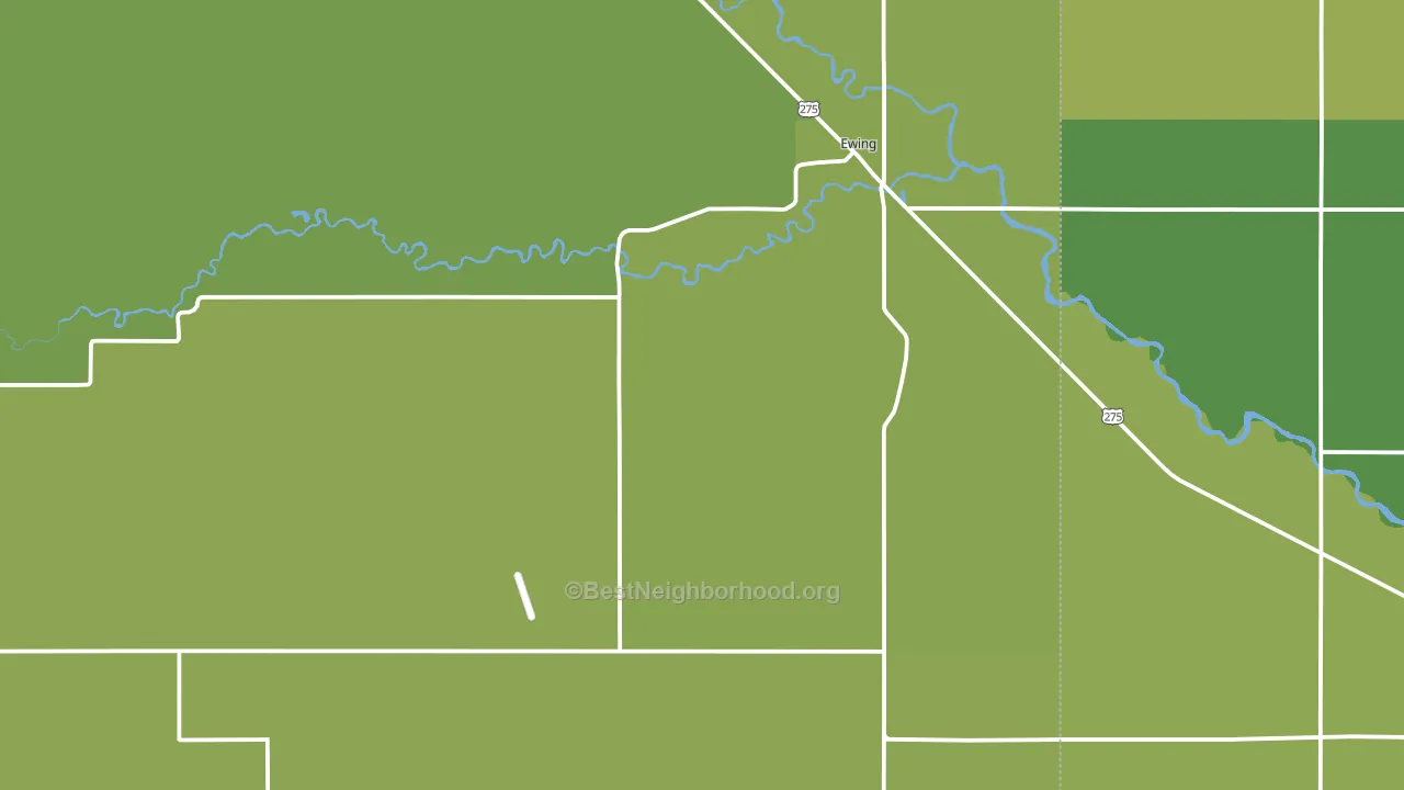 Ewing, NE block-group voter-turnout map
