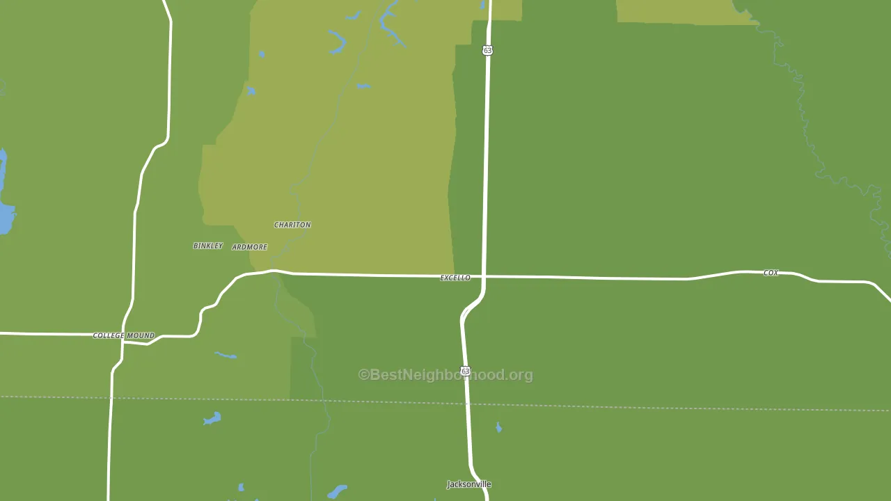 Excello, MO block-group voter-turnout map