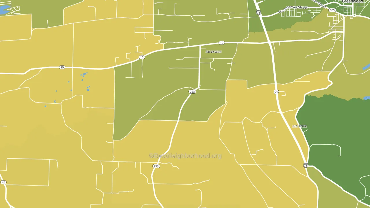 Excelsior, AR block-group voter-turnout map