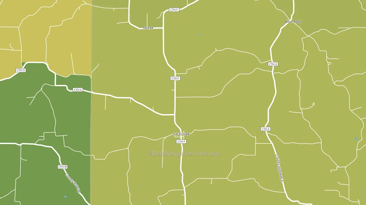 Excelsior, WI block-group voter-turnout map