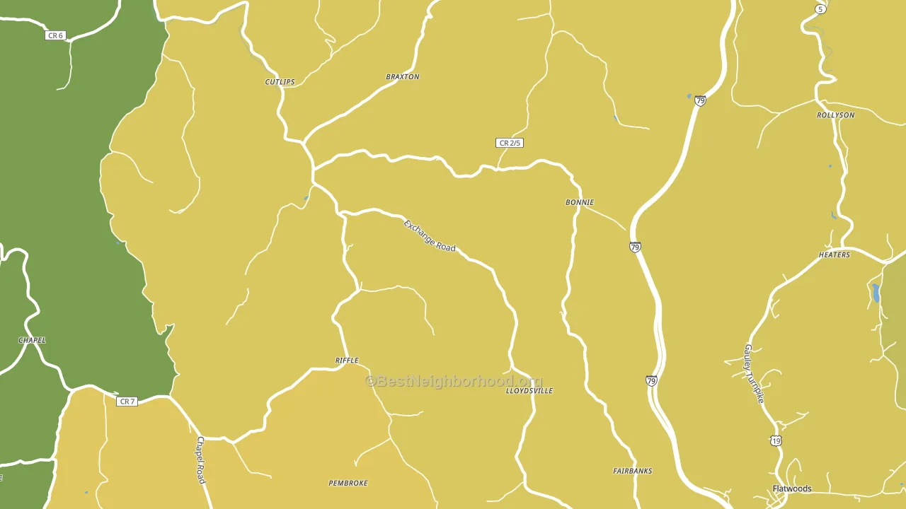 Exchange, WV block-group voter-turnout map
