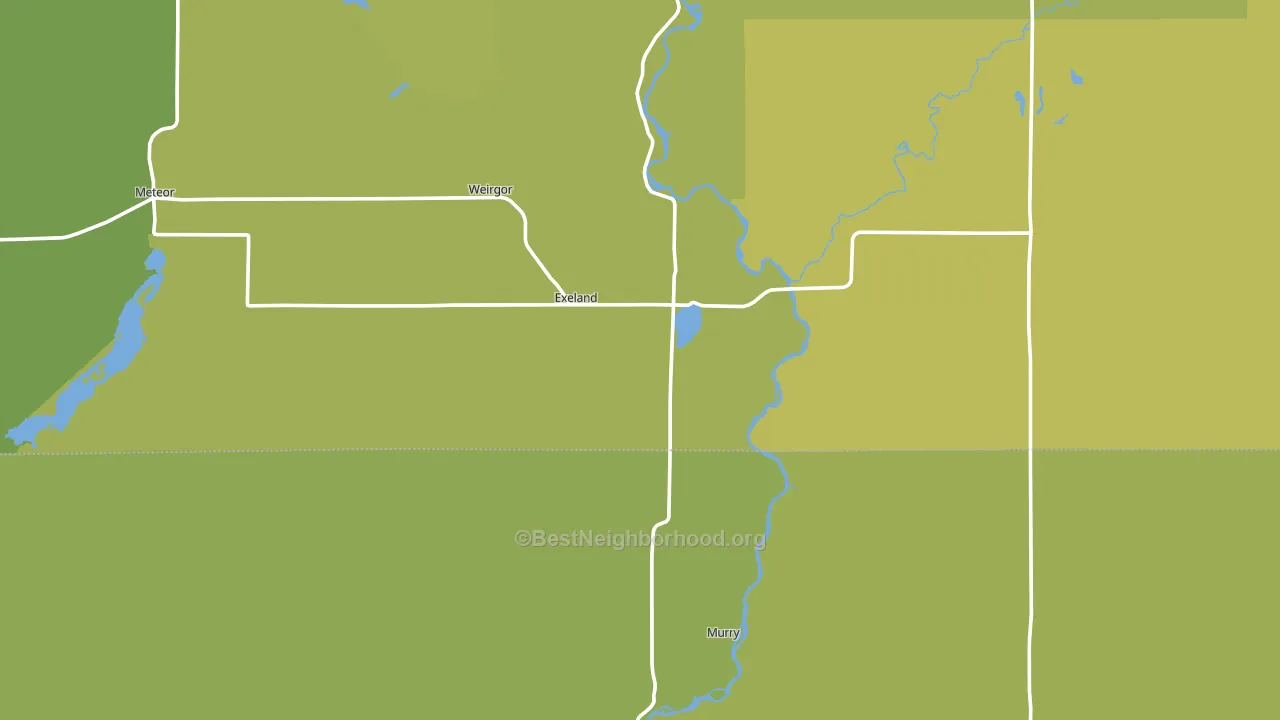 Exeland, WI block-group voter-turnout map