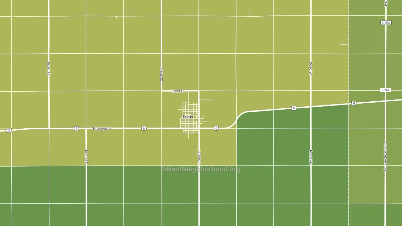 Exeter, NE block-group voter-turnout map