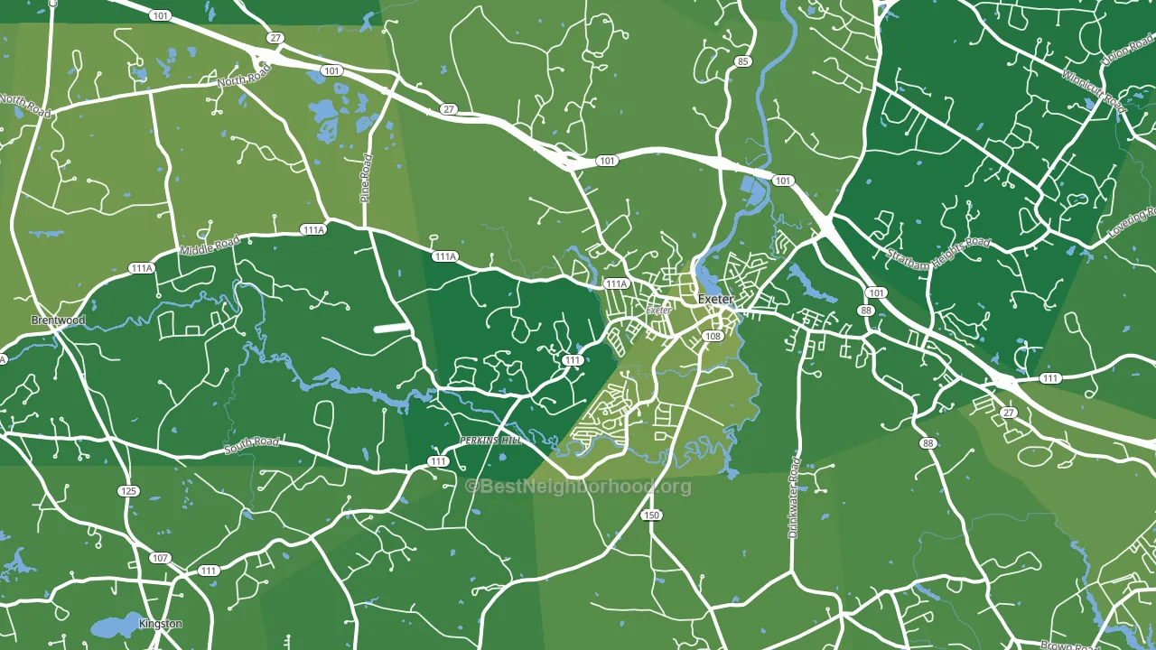 Exeter, NH block-group voter-turnout map