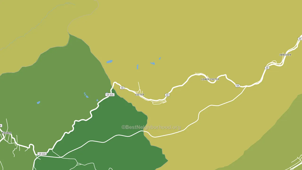 Exeter, VA block-group voter-turnout map