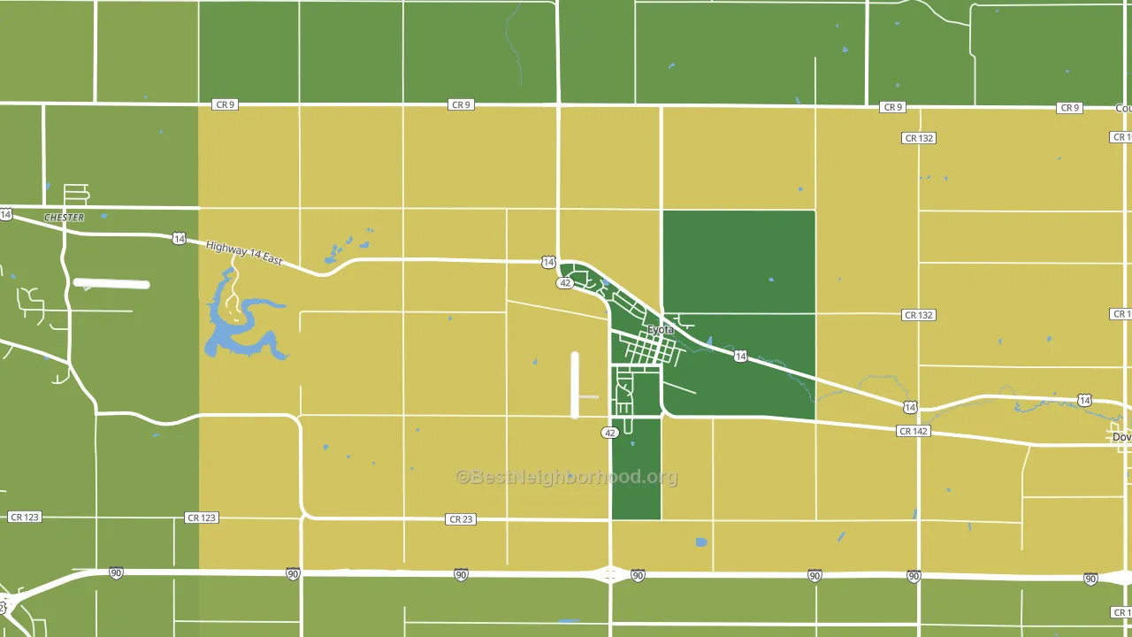 Eyota, MN block-group voter-turnout map