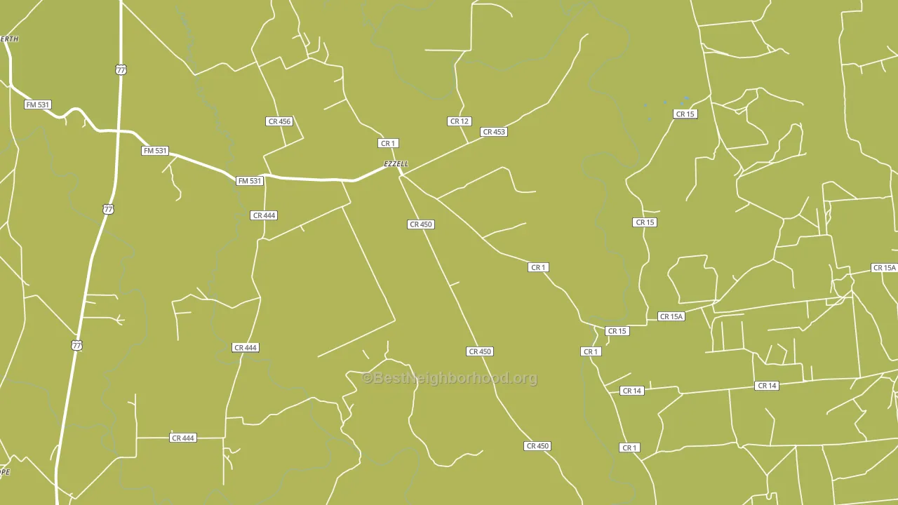 Ezzell, TX block-group voter-turnout map