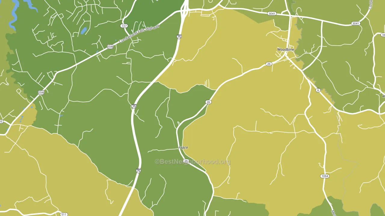 Faber, KY block-group voter-turnout map
