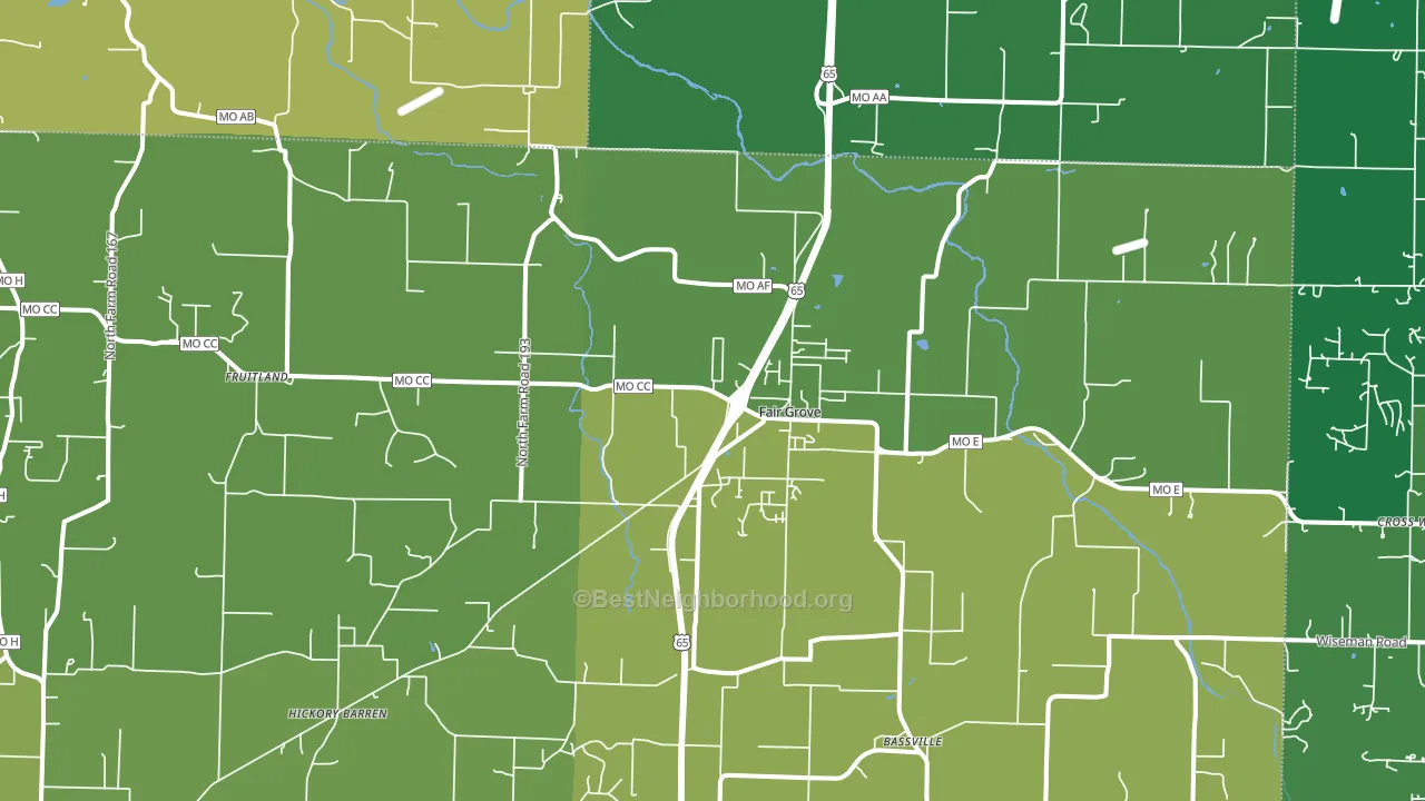 Fair Grove, MO block-group voter-turnout map