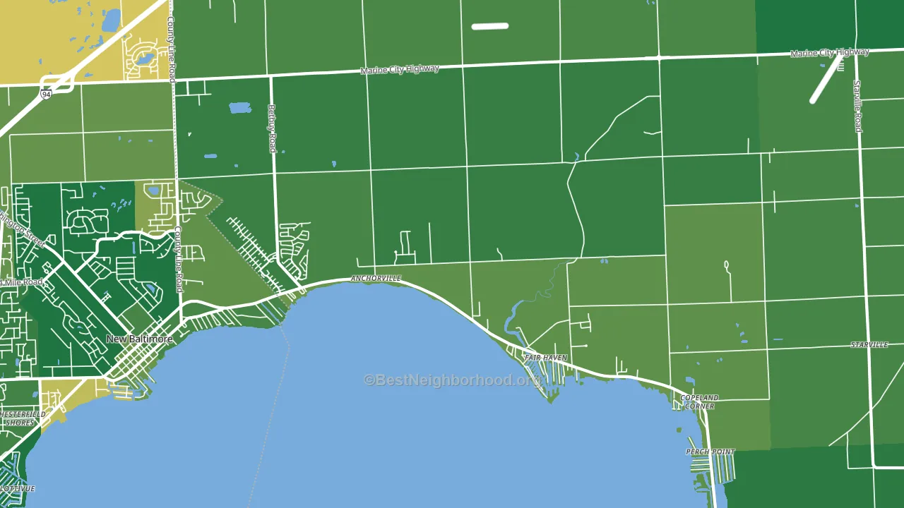 Fair Haven, MI block-group voter-turnout map