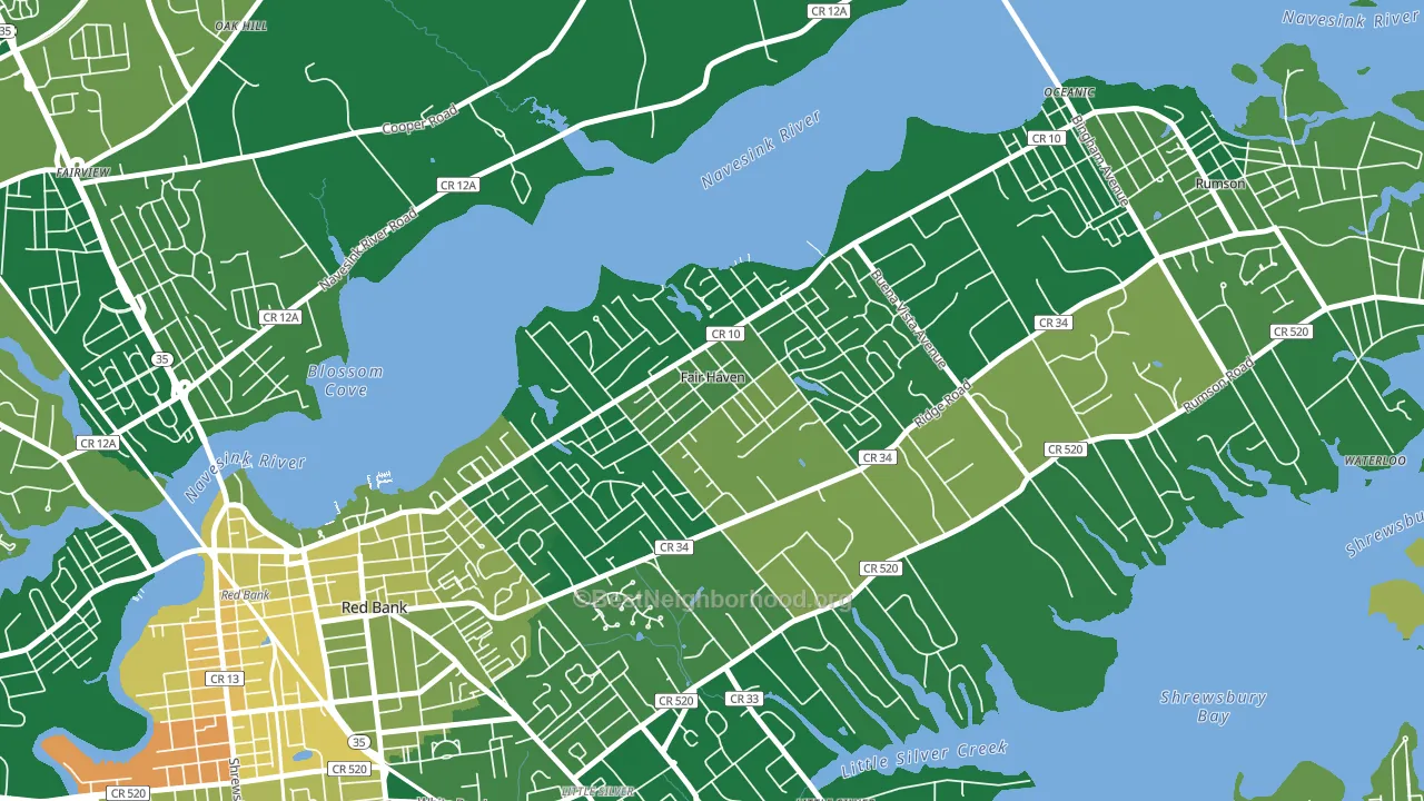 Fair Haven, NJ block-group voter-turnout map