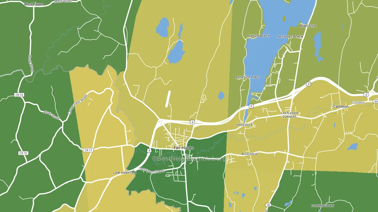 Fair Haven, VT block-group voter-turnout map
