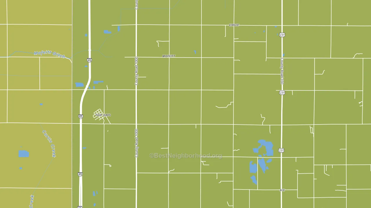 Fair Oaks, IN block-group voter-turnout map